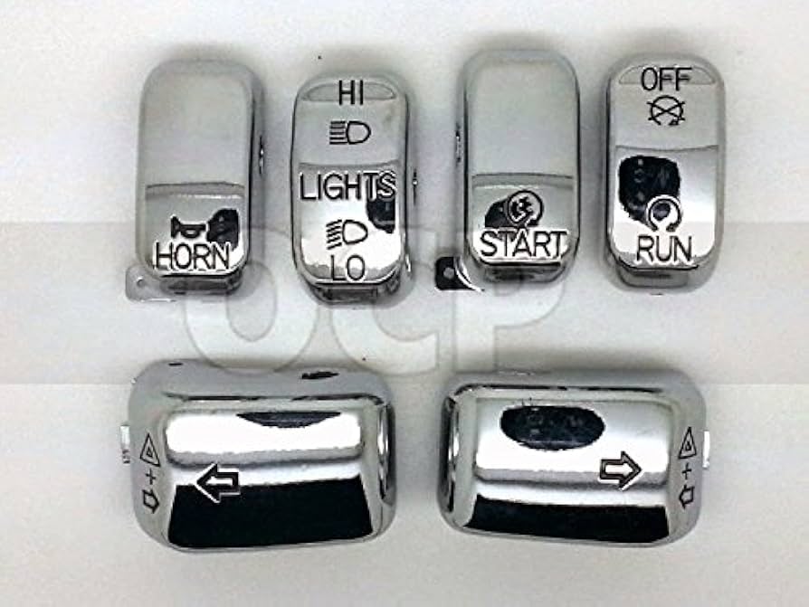 Amazon.com: Chrome Switch Cap Kit compatible with Harley